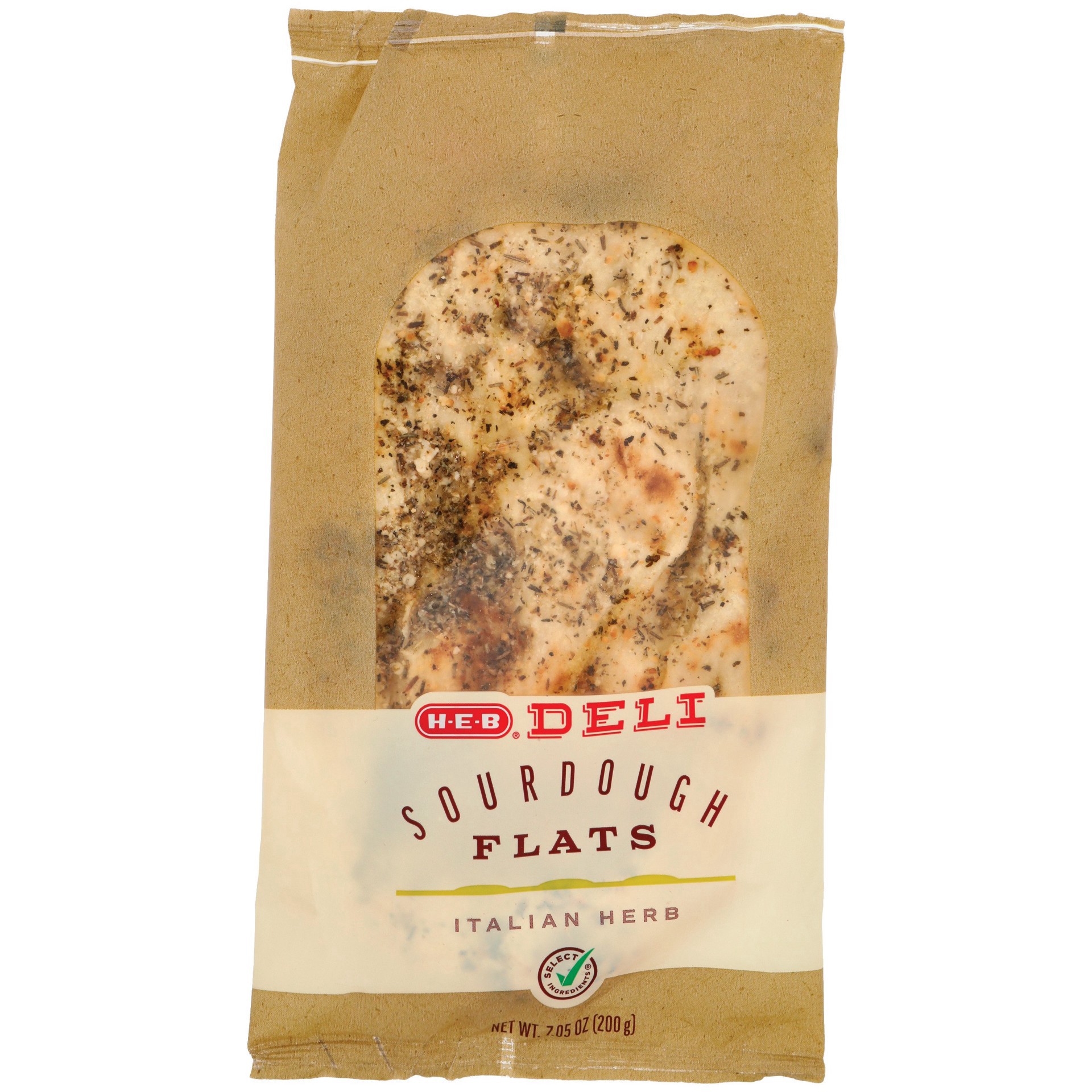slide 1 of 1, H-E-B Deli Sourdough Flatbread - Italian Herb, 7.05 oz
