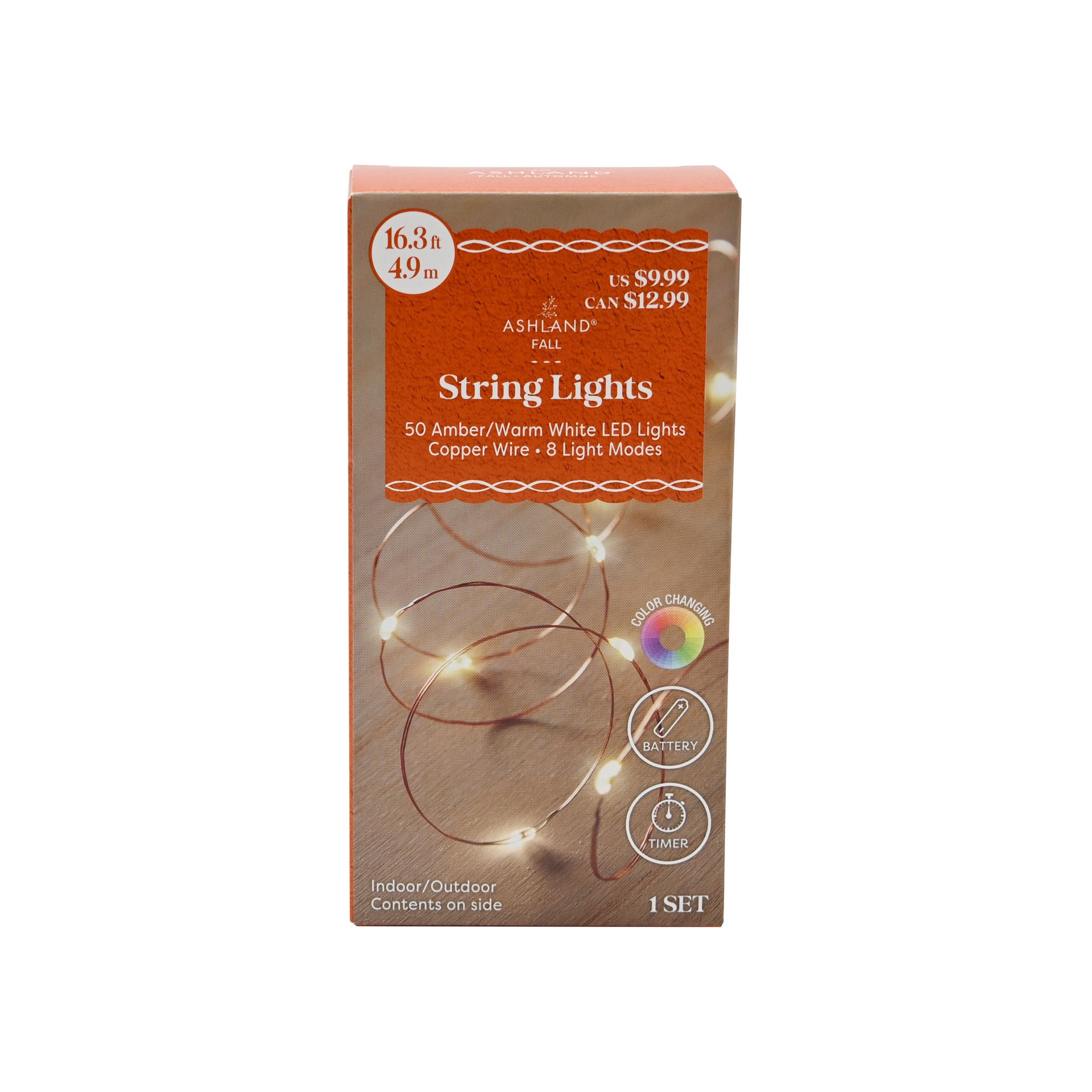 slide 6 of 6, 50ct. Amber/warm White Led String Lights By Ashland, 50 ct