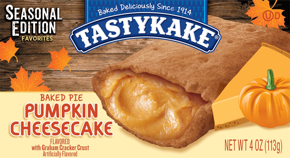 slide 6 of 9, Tastykake Pumpkin Cheesecake Flavored Baked Pie 4 oz, 4 oz
