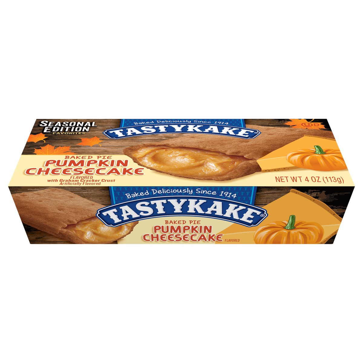 slide 1 of 9, Tastykake Pumpkin Cheesecake Flavored Baked Pie 4 oz, 4 oz