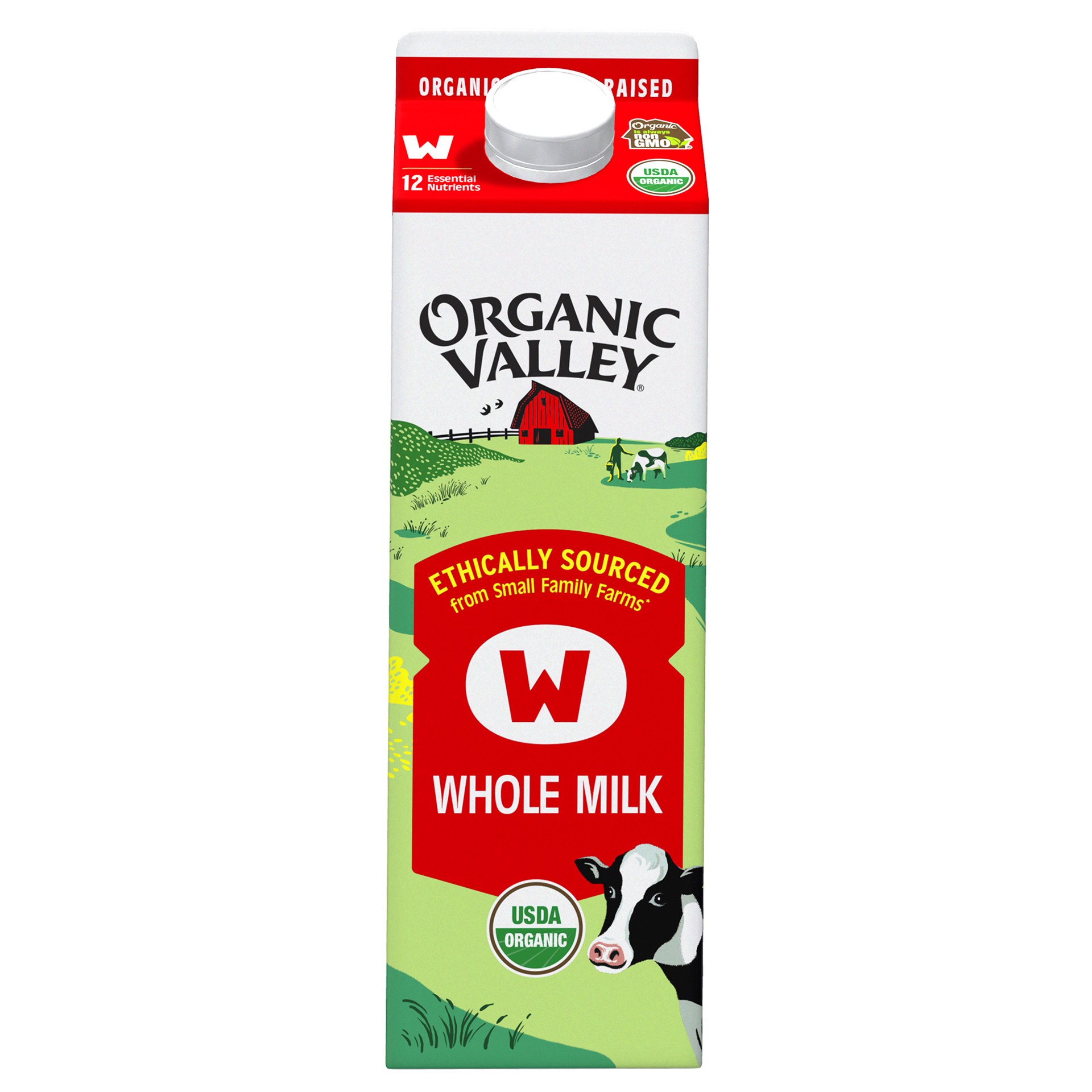 slide 1 of 14, ORGANIC VALLEY Organic Whole Milk - Ultra Pasteurized, 32 oz, 32 oz