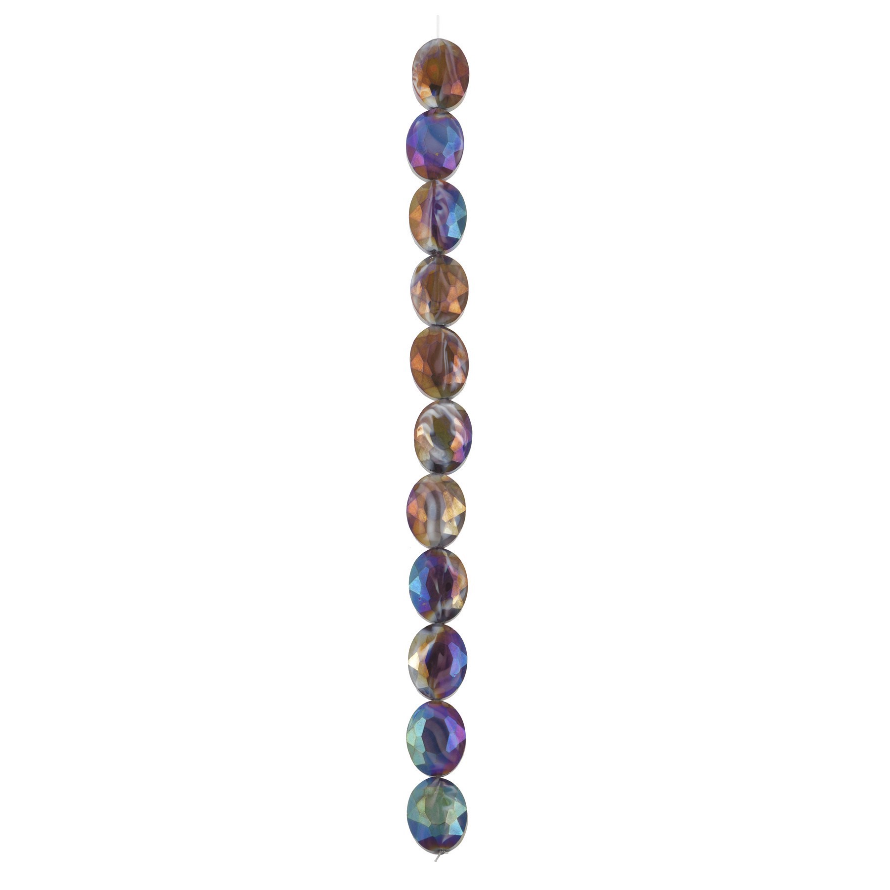 slide 2 of 3, Purple Faceted Glass Oval Beads, 15.5mm By Bead Landing, 15.5mm