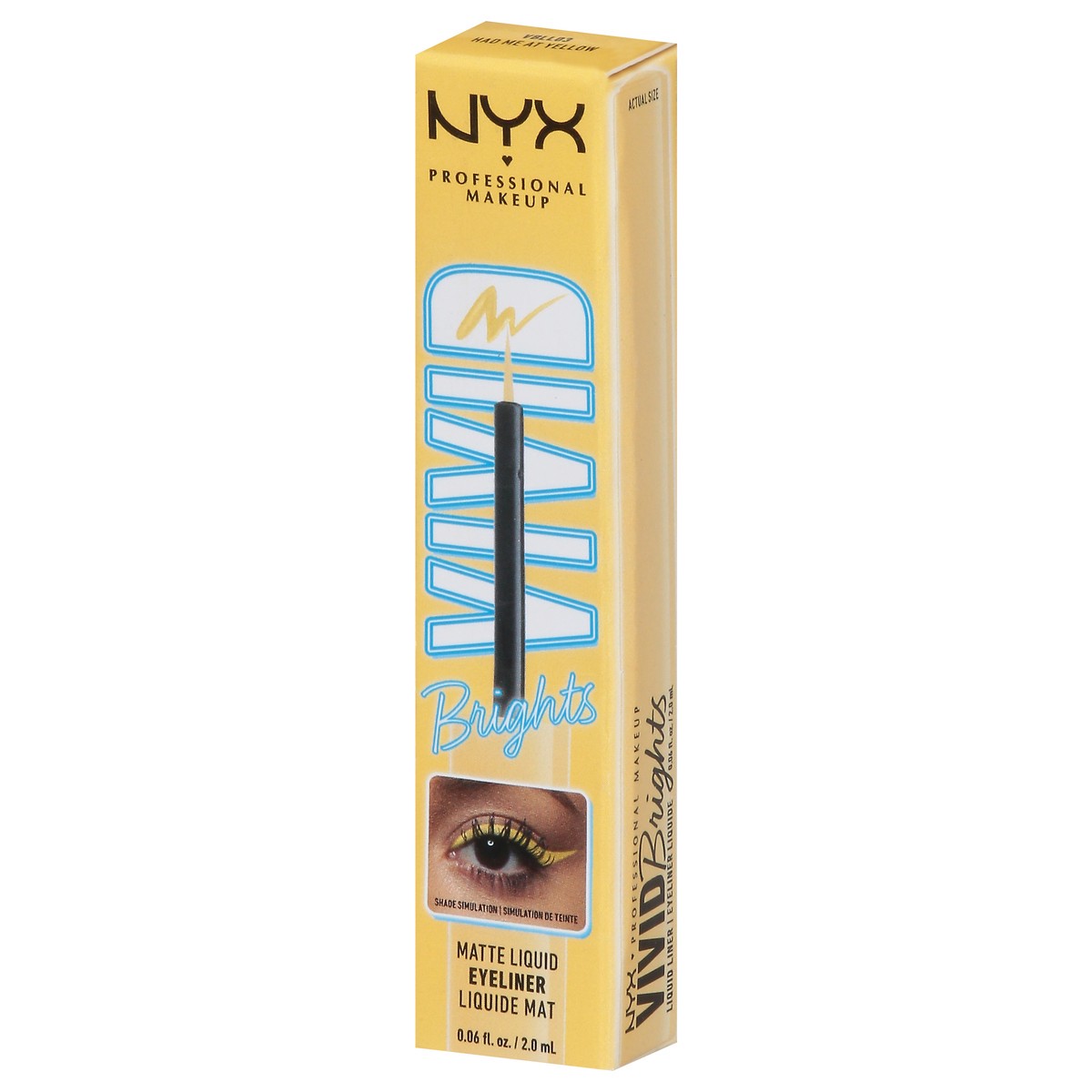 slide 3 of 9, NYX Professional Makeup Vivid Brights VBLL03 Had Me at Yellow Brights Matte Liquid Eyeliner 0.06 fl oz, 0.06 fl oz