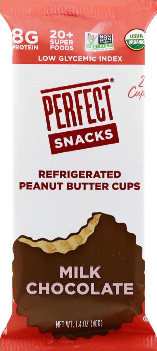 slide 6 of 9, Perfect Bar Perfect Snacks Milk Chocolate Peanut Butter Cups, 1.4 oz