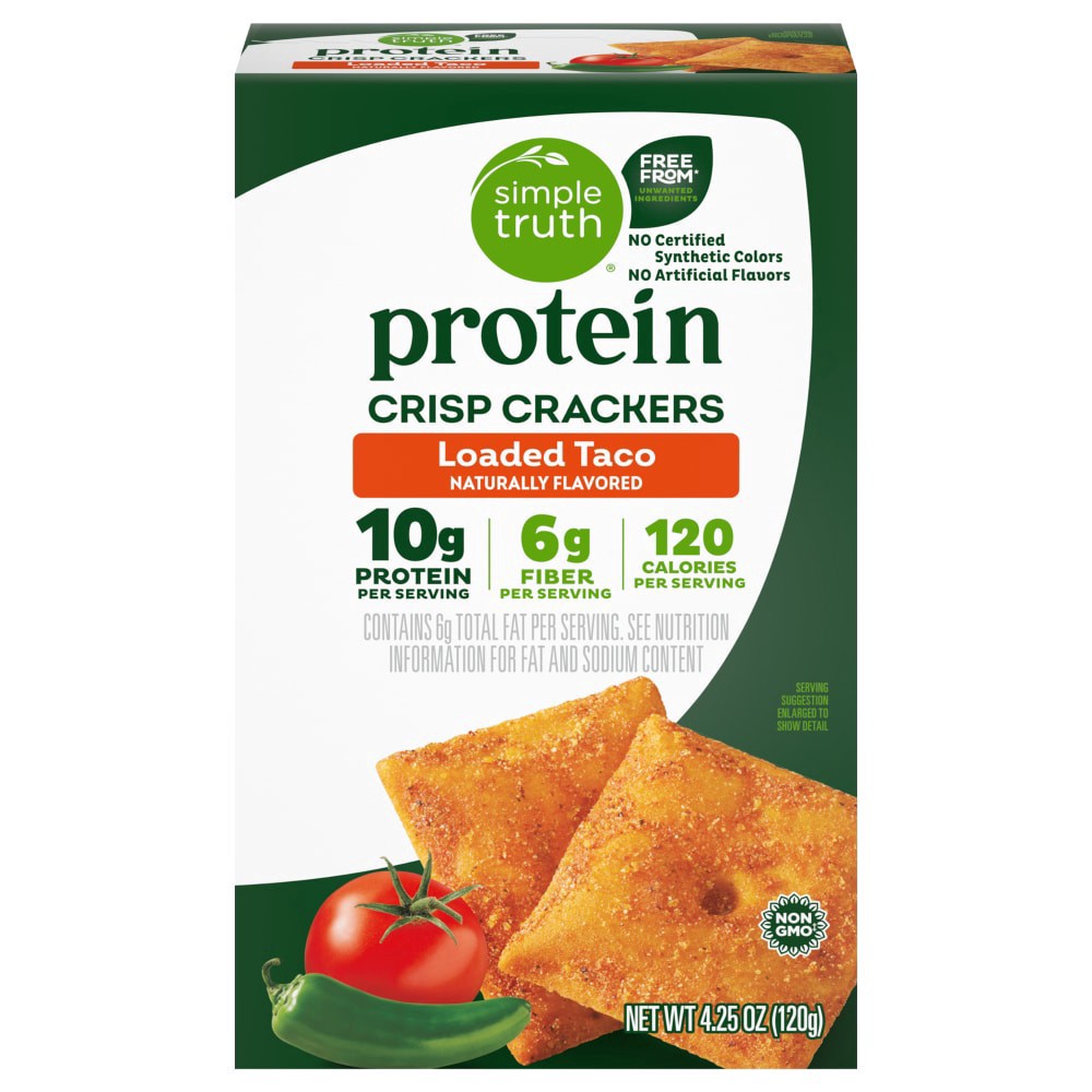 slide 2 of 2, Simple Truth® Protein Loaded Taco Crisp Crackers, 4.25 oz