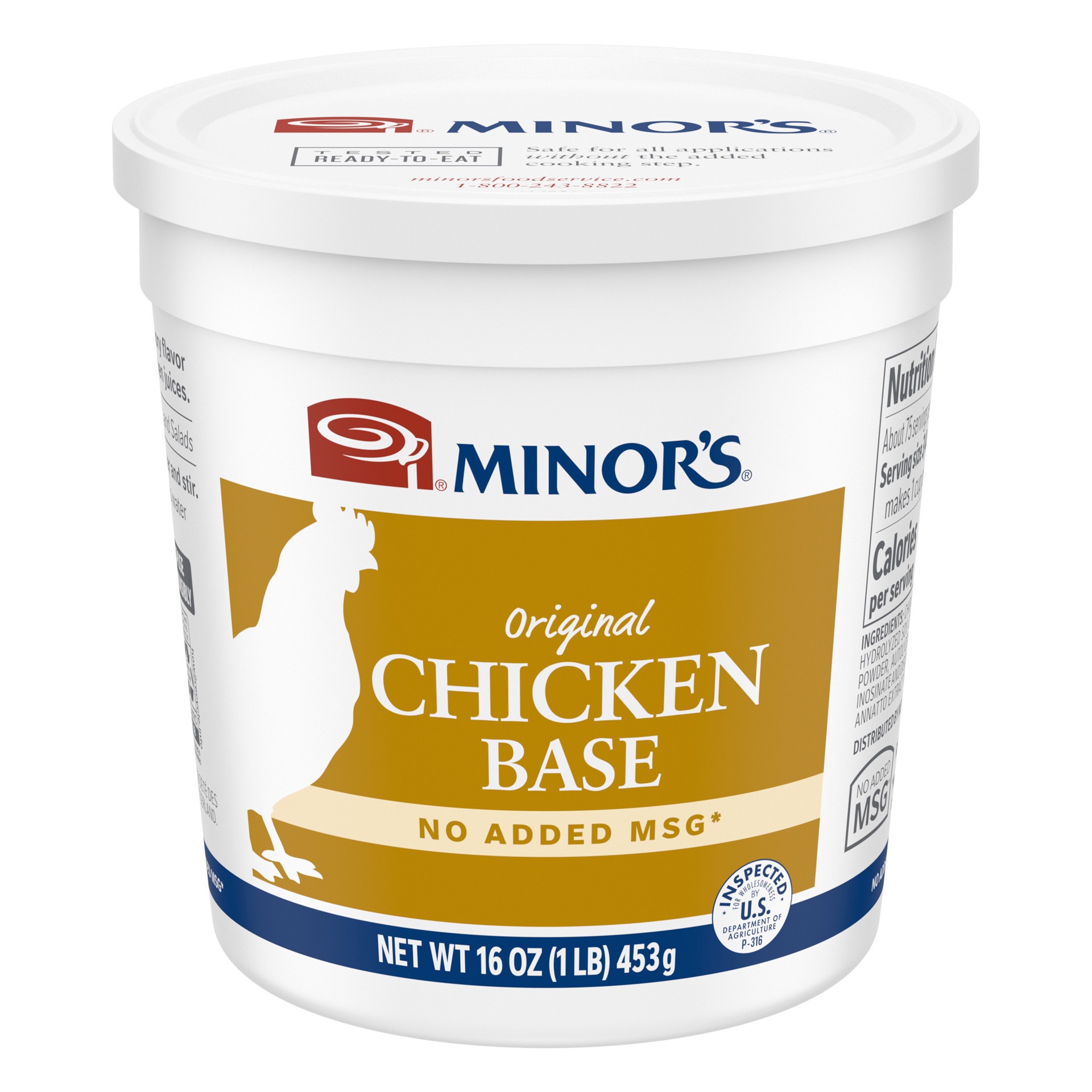 slide 1 of 5, Minor's Chicken Base, No Added MSG, 1 Lb Cup, 1 lb