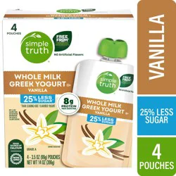 Simple Truth® Vanilla Whole Milk Greek Yogurt Pouches