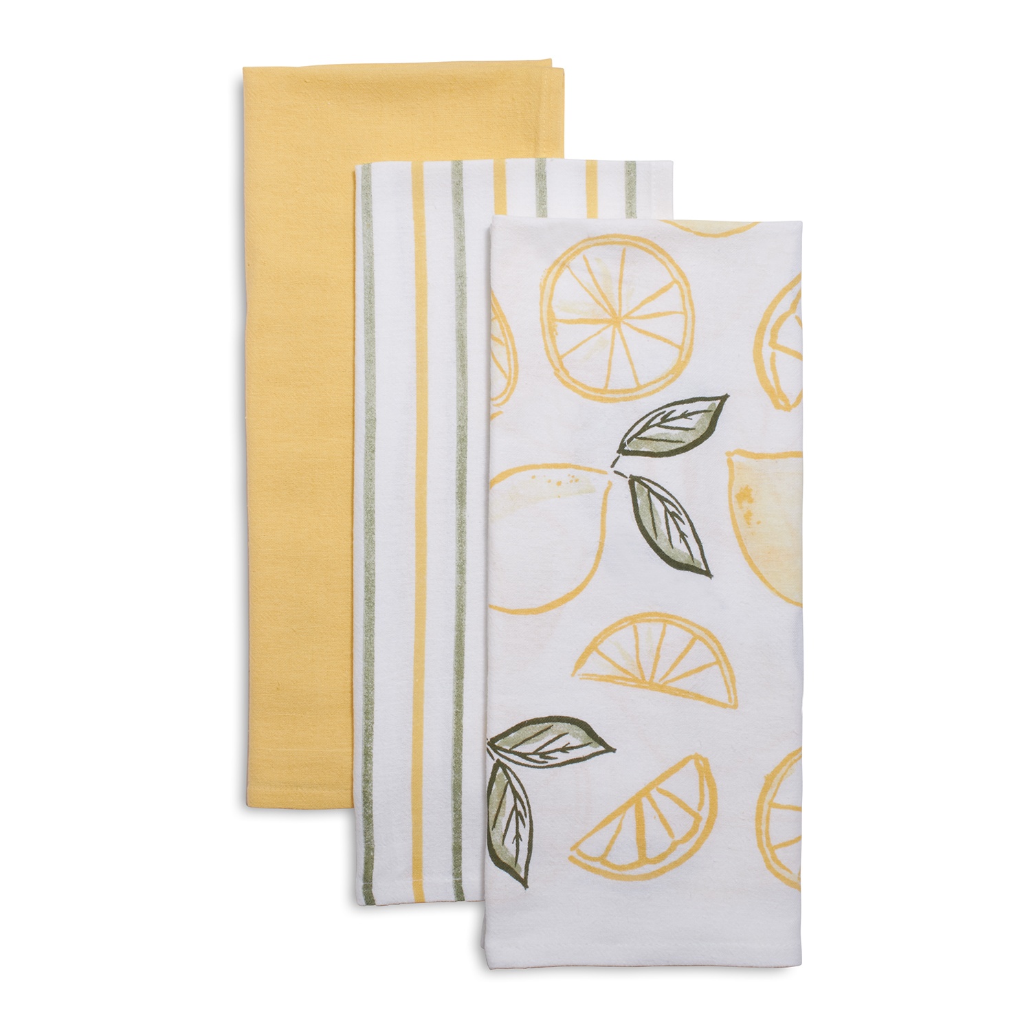 slide 1 of 1, Sur La Table Flour Sack Kitchen Towels, Yellow, 3 ct