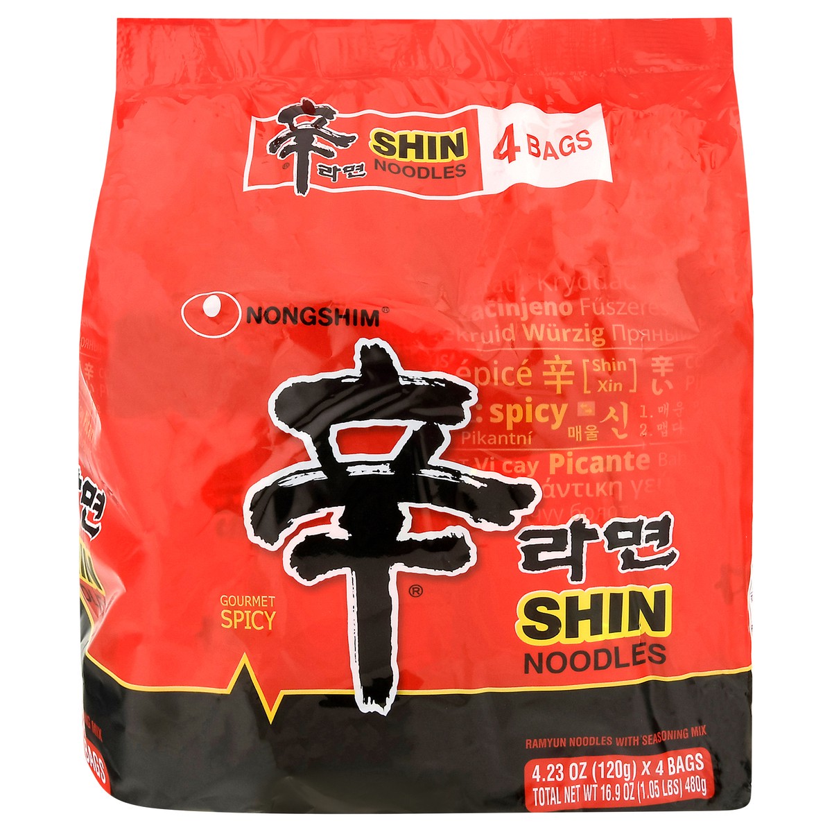 slide 1 of 9, Nongshim Noodles 4 - 4.23 oz Bags, 4 ct