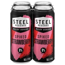 Steel Reserve Spiked Strawberry Burst, 4 Pack, 16 fl oz Cans, 8% ABV