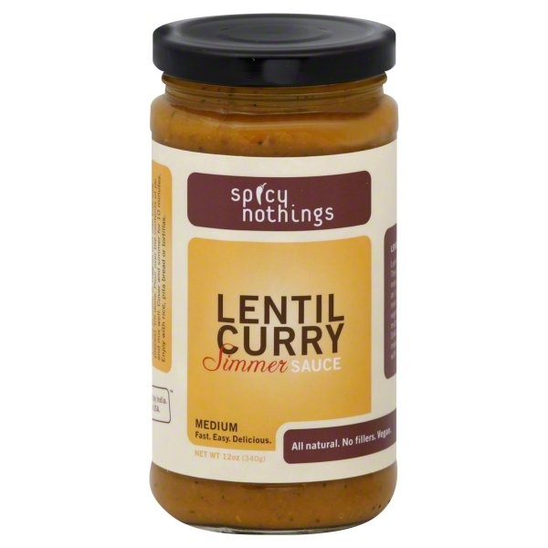 slide 1 of 1, Spicy Nothings Medium Lentil Curry Simmer Sauce, 12 oz