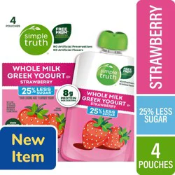 Simple Truth® Strawberry Whole Milk Greek Yogurt Pouches