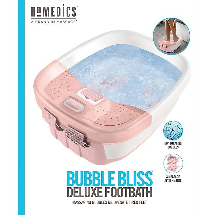 slide 3 of 3, HoMedics Bubble Bliss Deluxe Foot Spa - Pink, 1 ct
