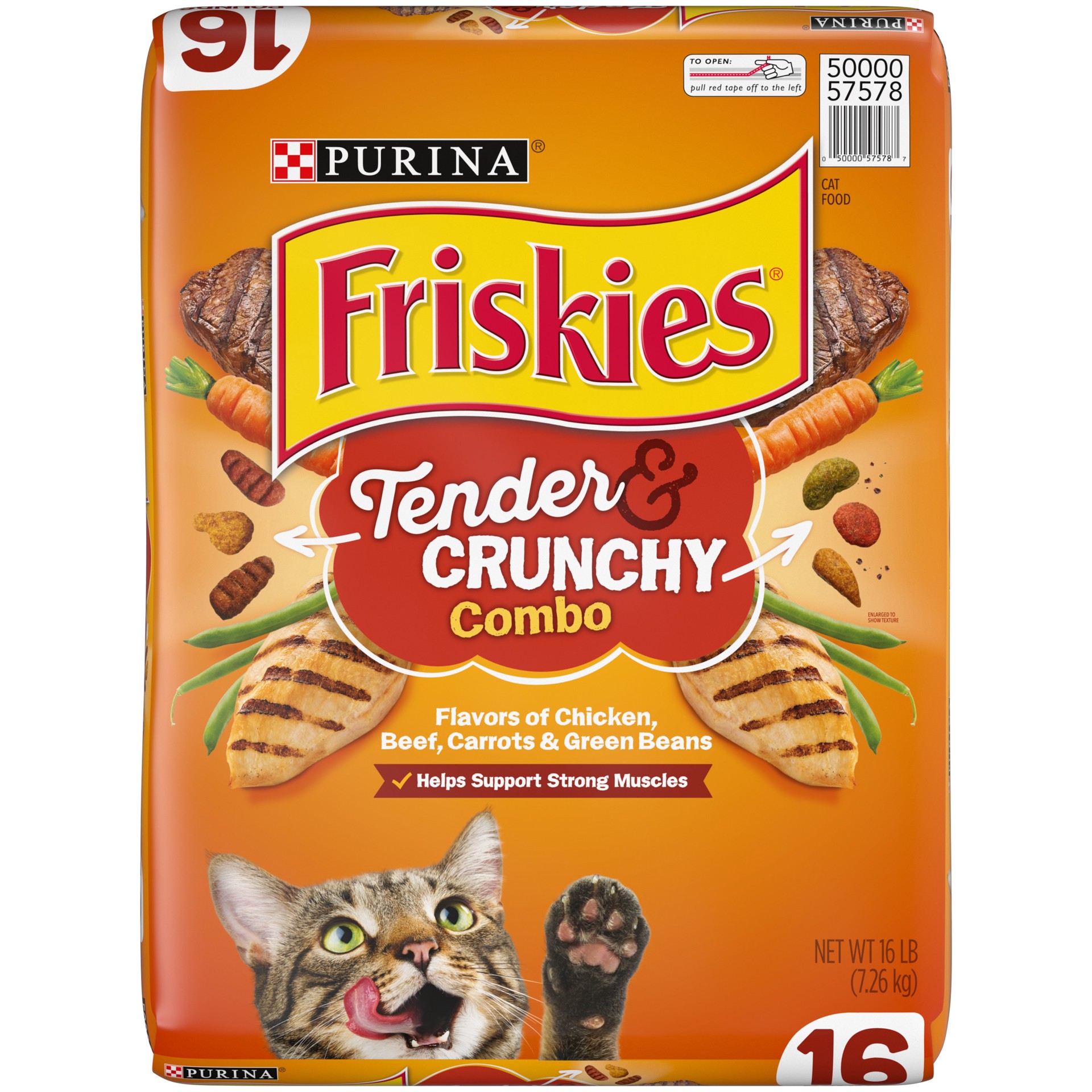 slide 1 of 9, Friskies Tender & Crunchy Combo Dry Cat Food, 16 lbs., 1 ct