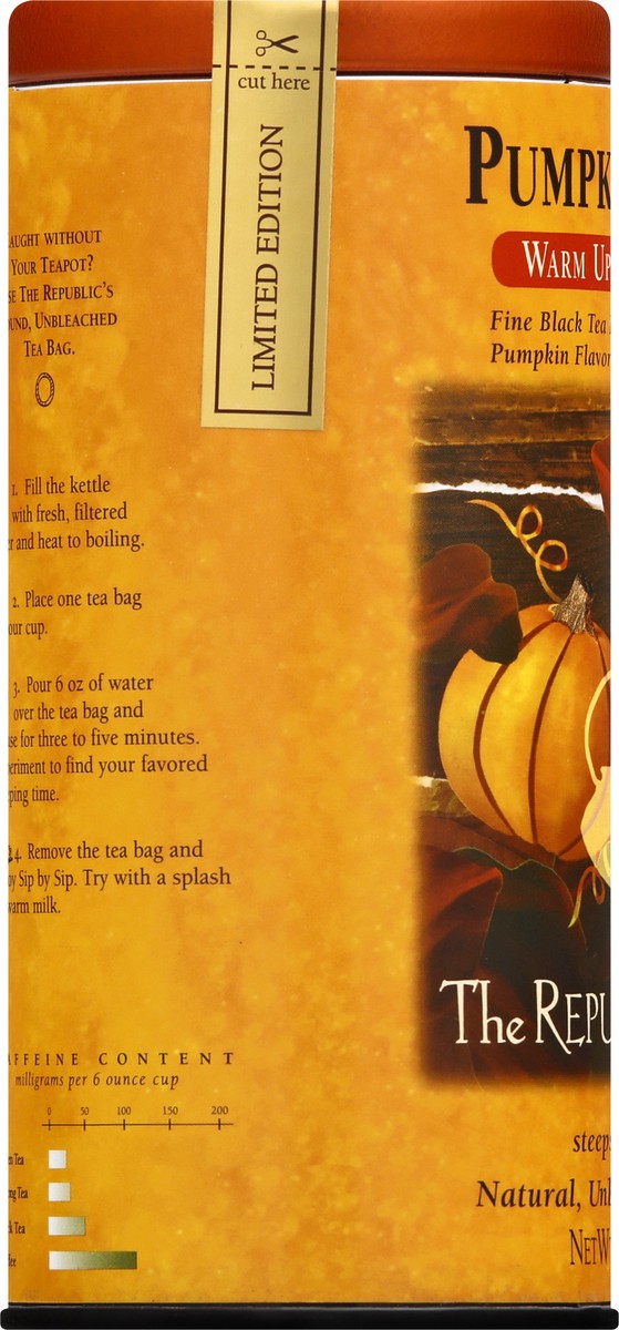 slide 7 of 9, The Republic of Tea Bags Pumpkin Spice Black Tea - 50 ct, 50 ct