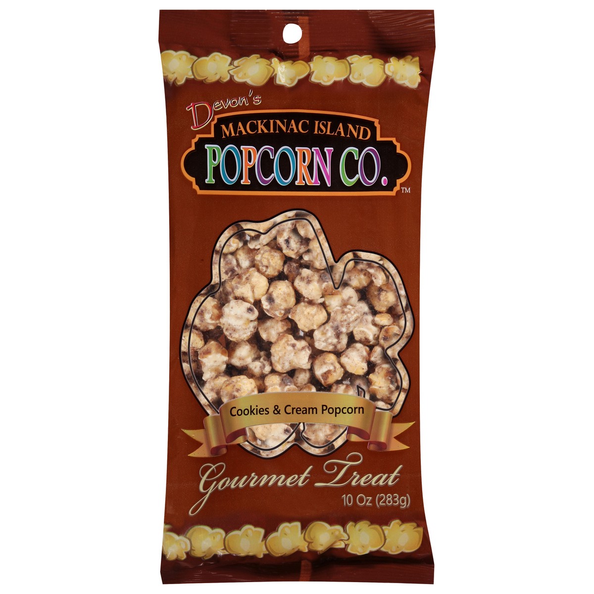 slide 1 of 9, Devon's Mackinac Island Popcorn Co. Devons Cookies And Cream Popcorn, 10 oz