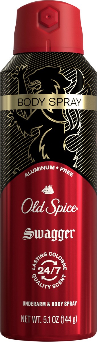 slide 5 of 8, Old Spice Men's Aluminum Free Deodorant Dry Body Spray, Swagger, 24/7 Odor Protection, 5.1oz, 5.1 oz