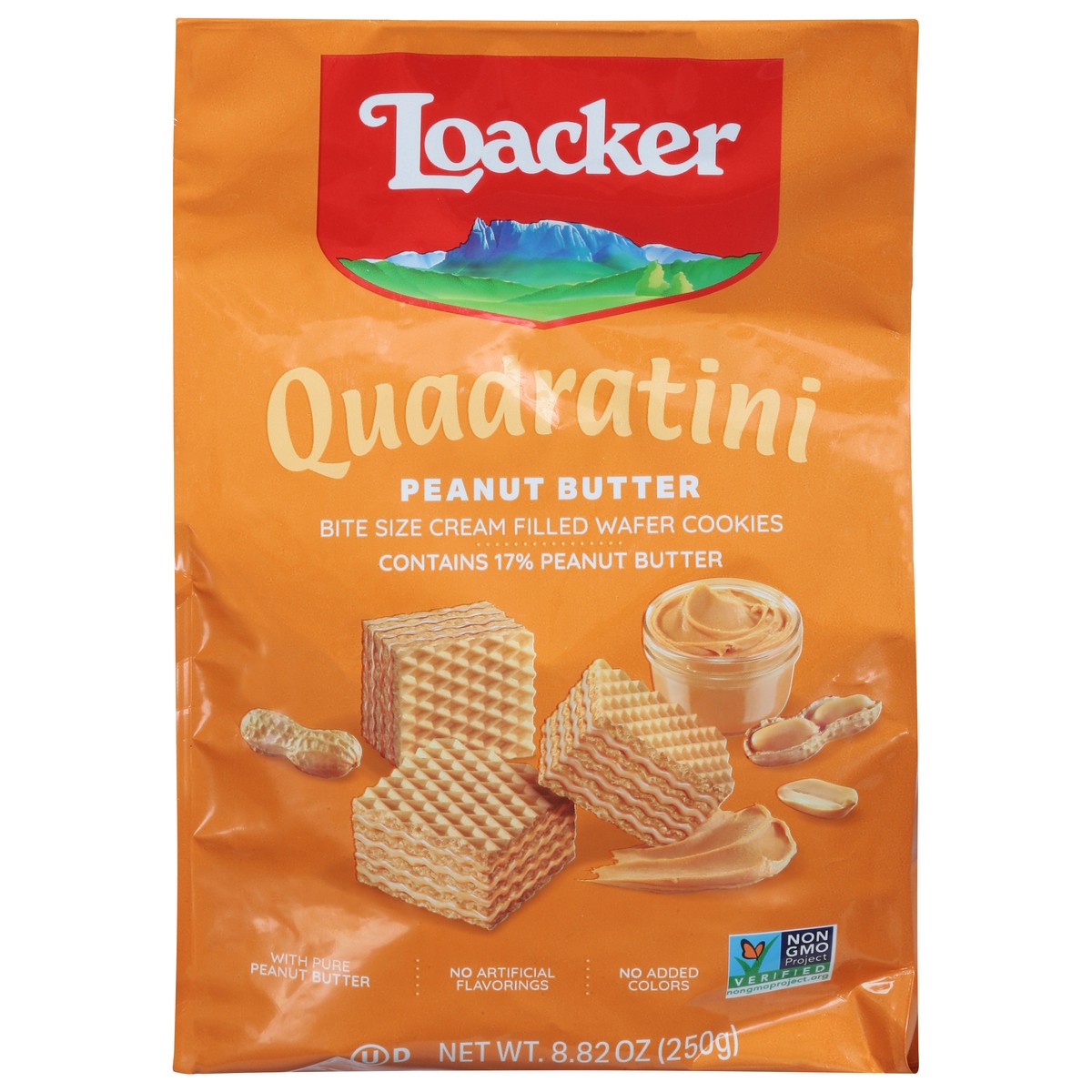slide 2 of 15, Quadratini Peanut Butter Wafer Cookies Bite Size 8.82 oz, 8.82 oz