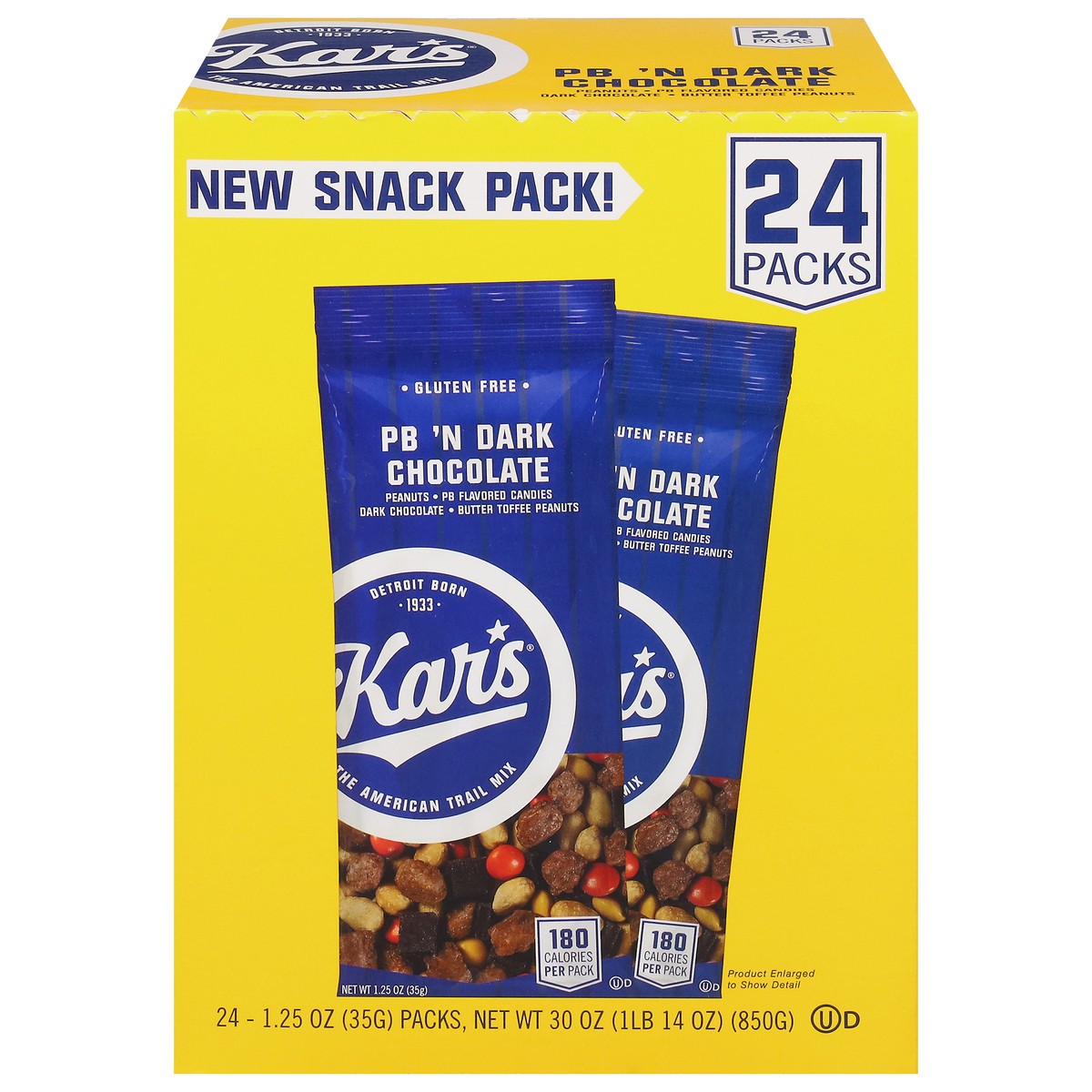 slide 1 of 1, Kar's Gluten Free PB 'N Dark Chocolate Snack Pack 24 - 1.25 oz Packs, 24 ct