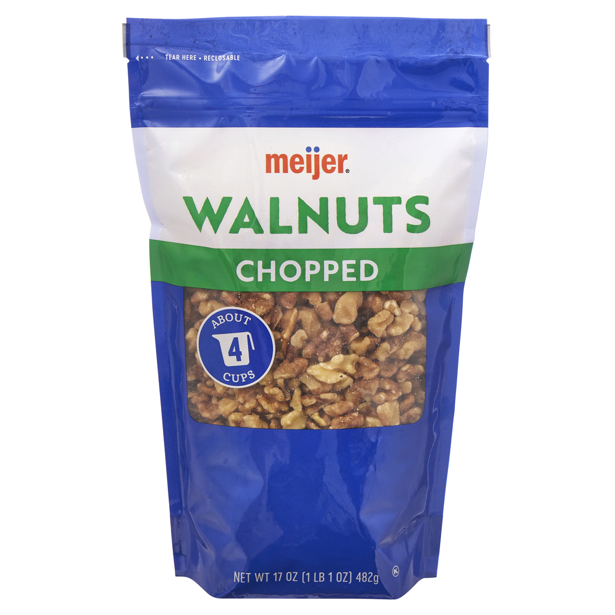 slide 1 of 2, Meijer Chopped Walnuts, 17 oz
