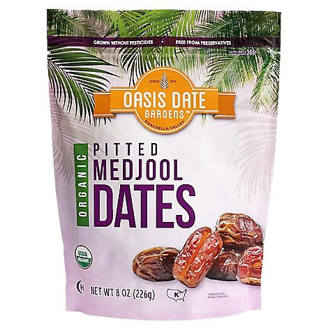 slide 1 of 1, Oasis Date Gardens Organic Pitted Medjool Dates, 8 oz