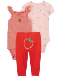 Carter's Carters Baby 3-Piece Strawberry Little Character Set Pink/Red 24M