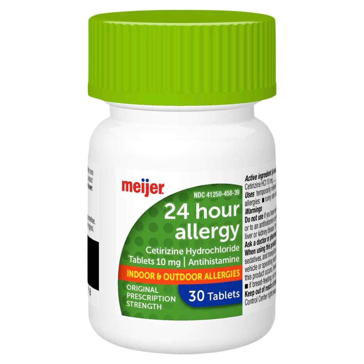 slide 11 of 29, Meijer 24 Hour Allergy, Cetirizine Hydrochloride Tablets, 10 mg, 30 ct
