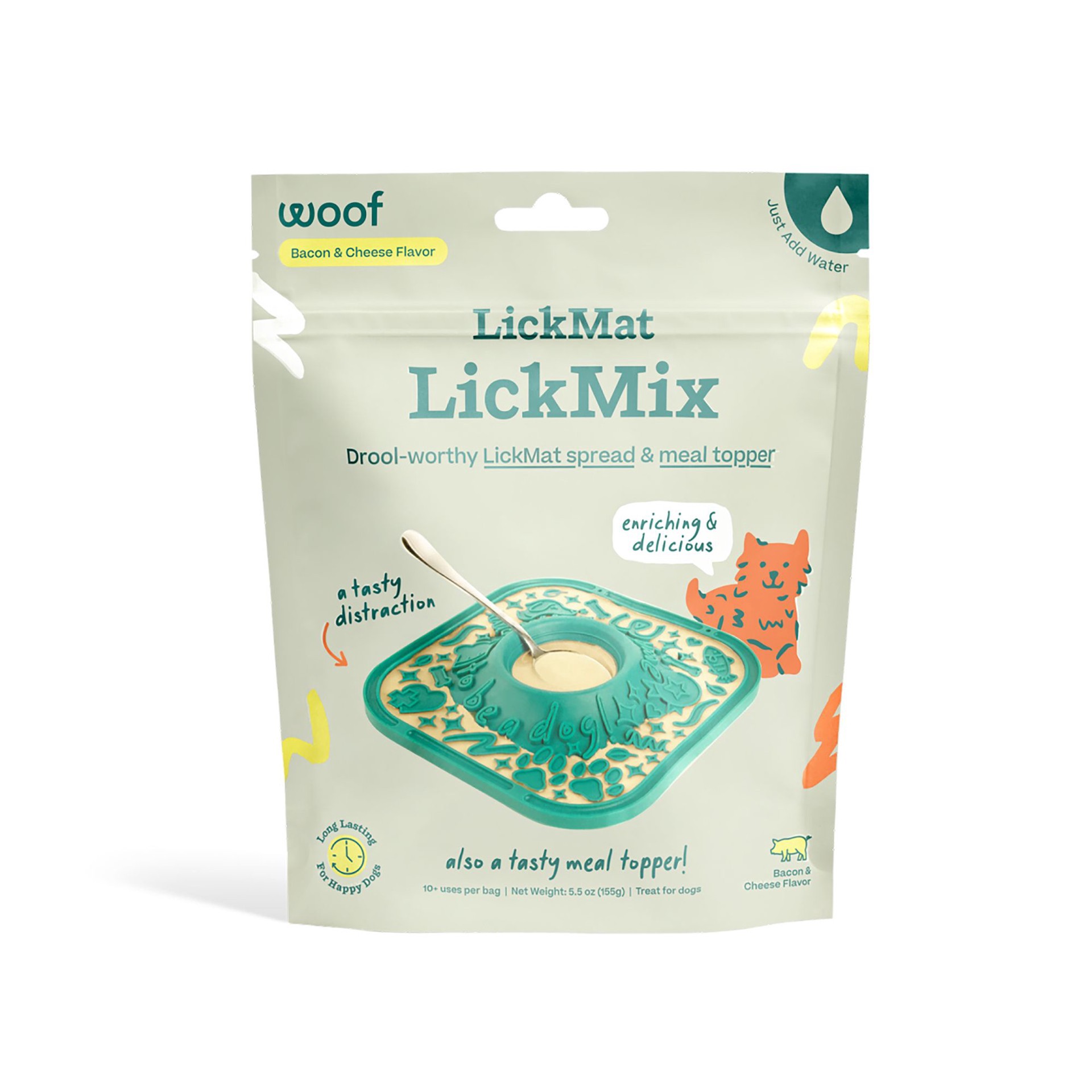 slide 1 of 1, Woof Lickmat Lickmix, 5.5 fl oz