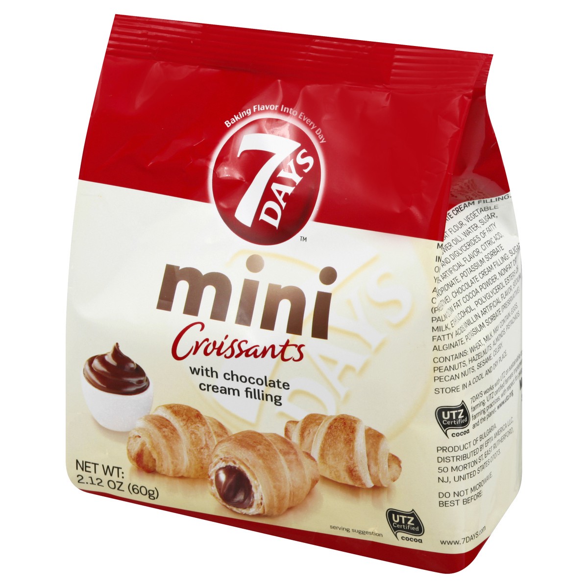 slide 7 of 13, 7DAYS Mini Chocolate Cream Filling Croissants 2.12 oz, 2.12 oz