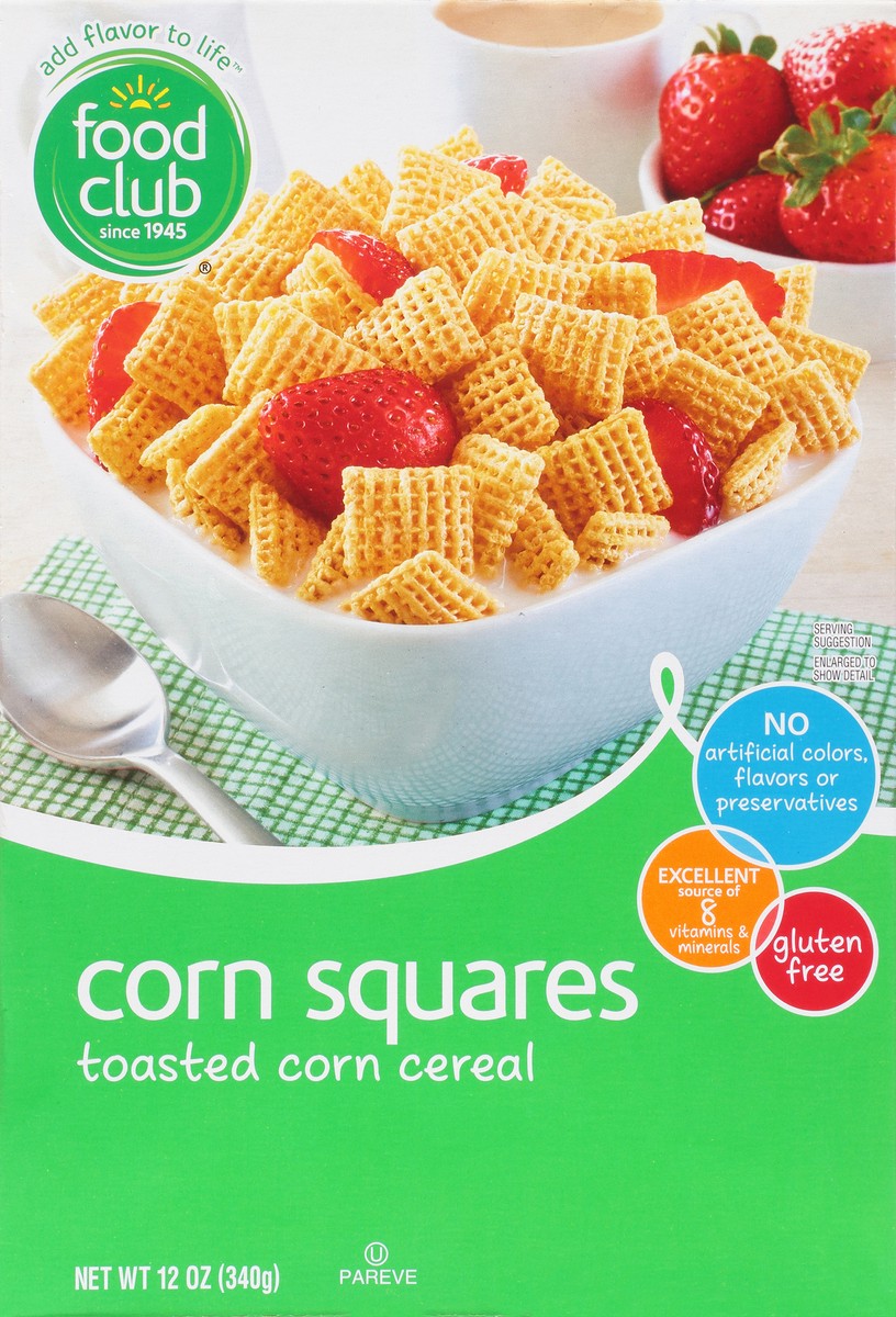 slide 13 of 14, Food Club Corn Squares Toasted Cereal 12 oz, 12 oz