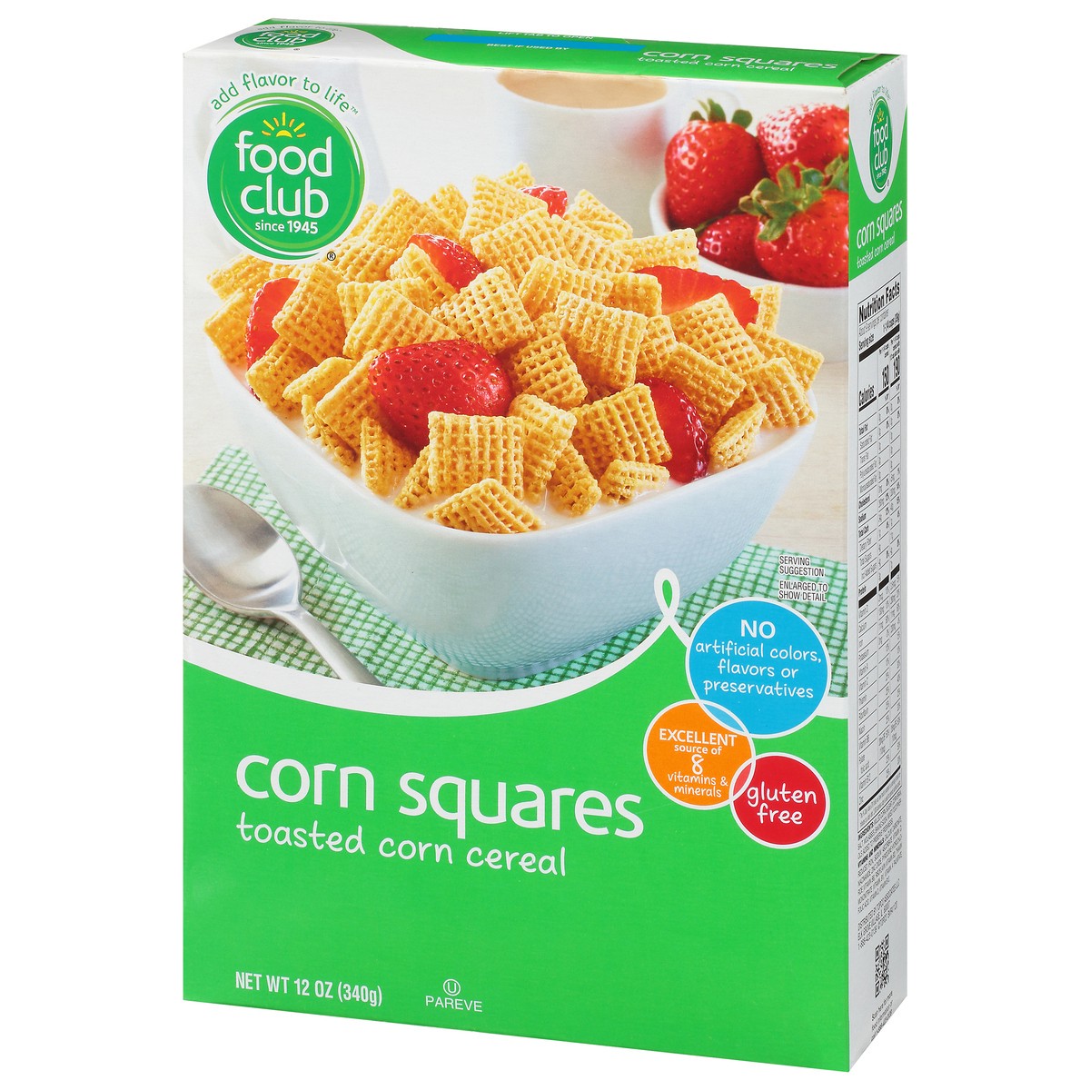 slide 11 of 14, Food Club Corn Squares Toasted Cereal 12 oz, 12 oz