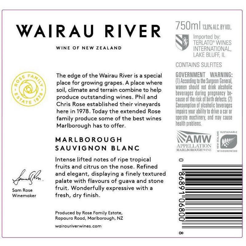 slide 7 of 7, Wairau River Sauvignon Blanc White Wine - 750ml Bottle, 750 ml