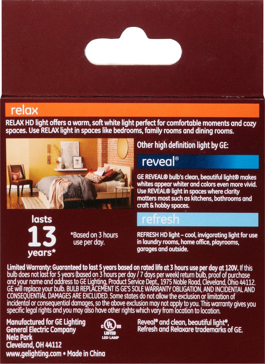 slide 8 of 9, GE Relax 5.5 Watts LED Soft White Light Bulbs 2 ea, 2 ct
