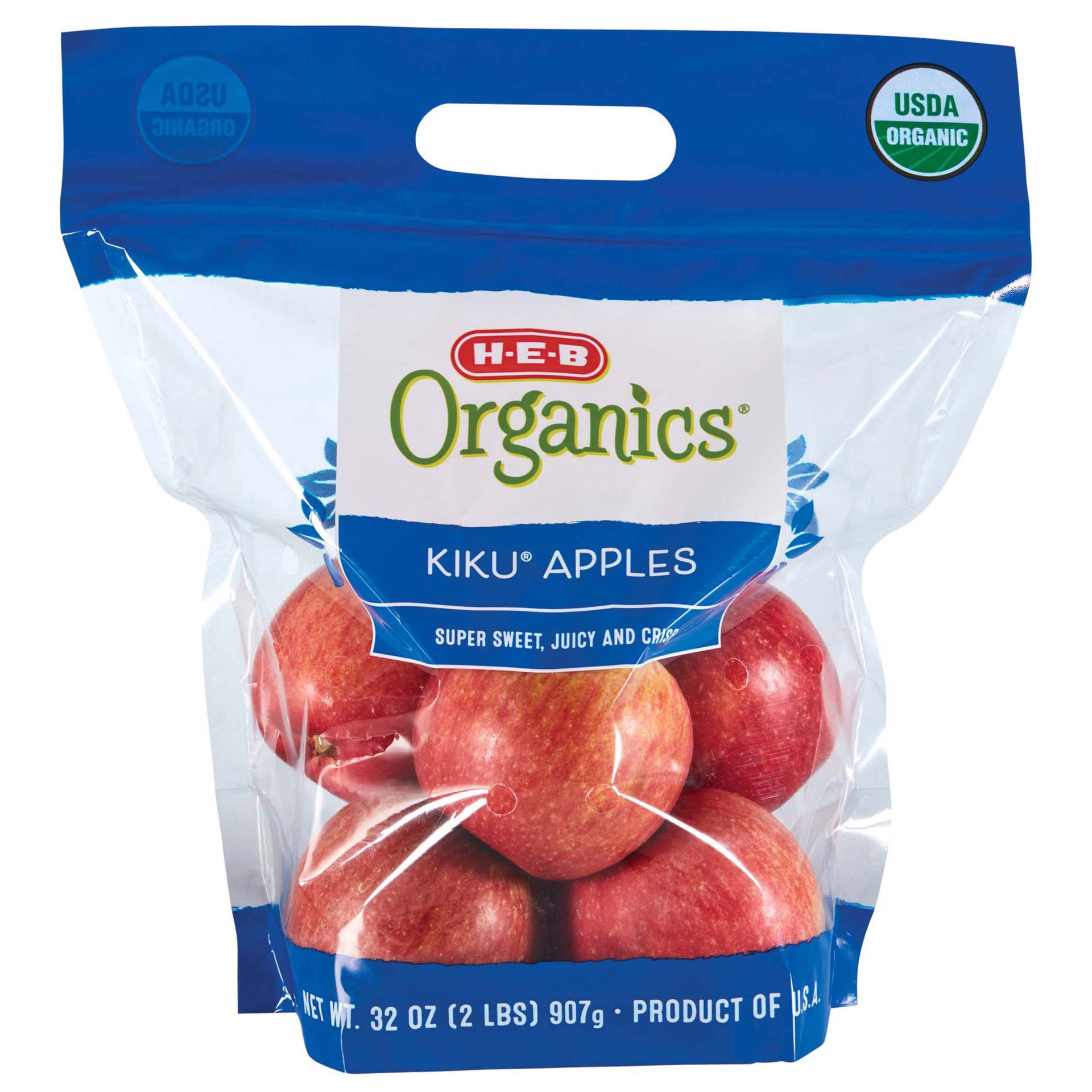 slide 1 of 1, H-E-B Organic Kiku Apples, 2 lb