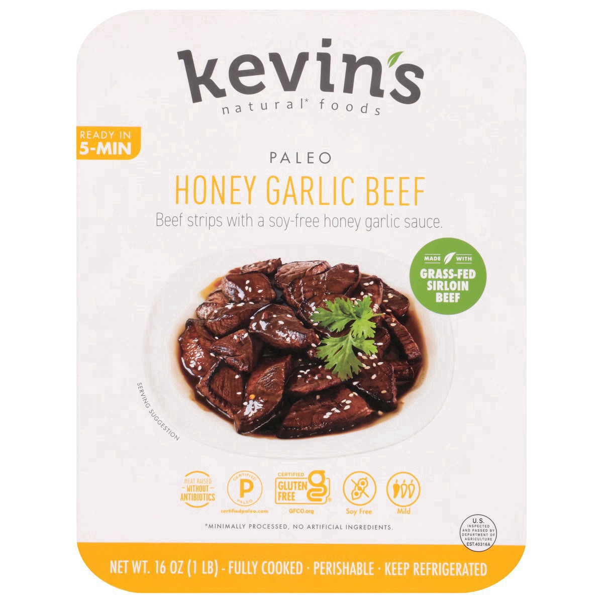 slide 3 of 4, Kevins Natural Foods Kevin's Natural Foods Honey Garlic Beef, 16 oz