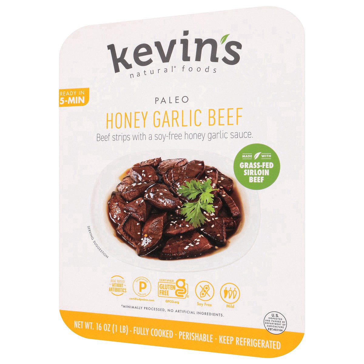 slide 4 of 4, Kevins Natural Foods Kevin's Natural Foods Honey Garlic Beef, 16 oz