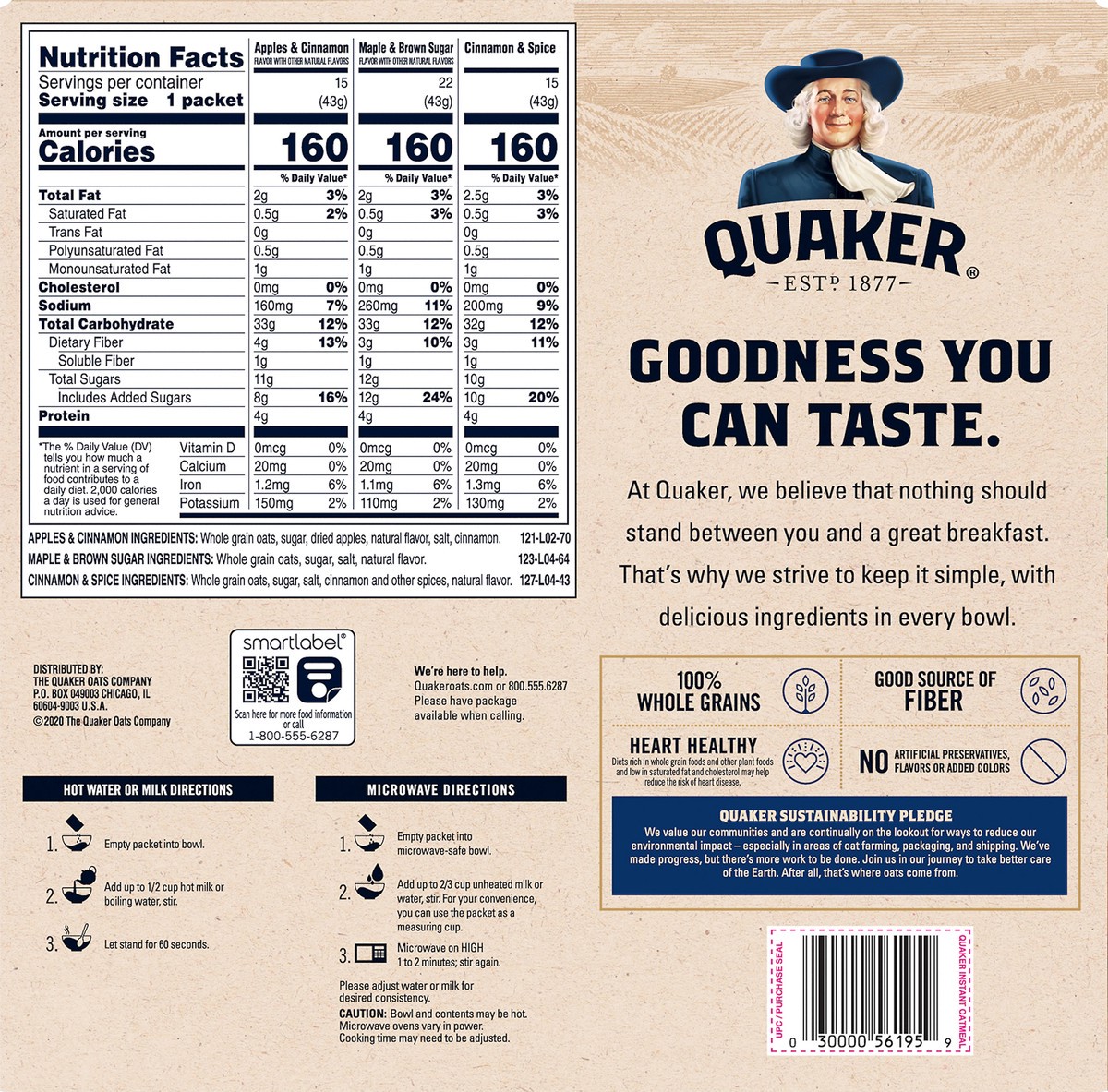 slide 4 of 8, Quaker Instant Oats Hot Cereal, 52 ct