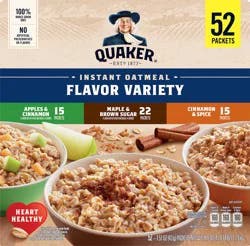 Quaker Instant Oatmeal Flavor Variety 1.51 Oz 52 Count