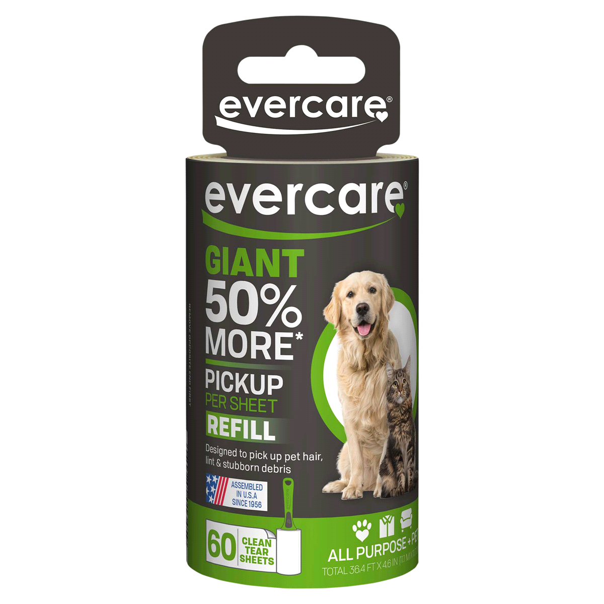 slide 1 of 4, Evercare Giant Pet Hair Lint Roller, 60 ct