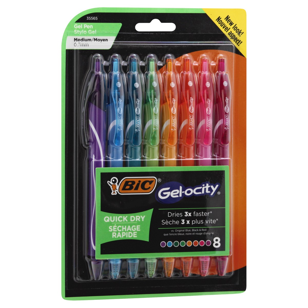 slide 2 of 9, BIC Gel-ocity Quick Dry Fashion Assorted Color Pens, 8 ct