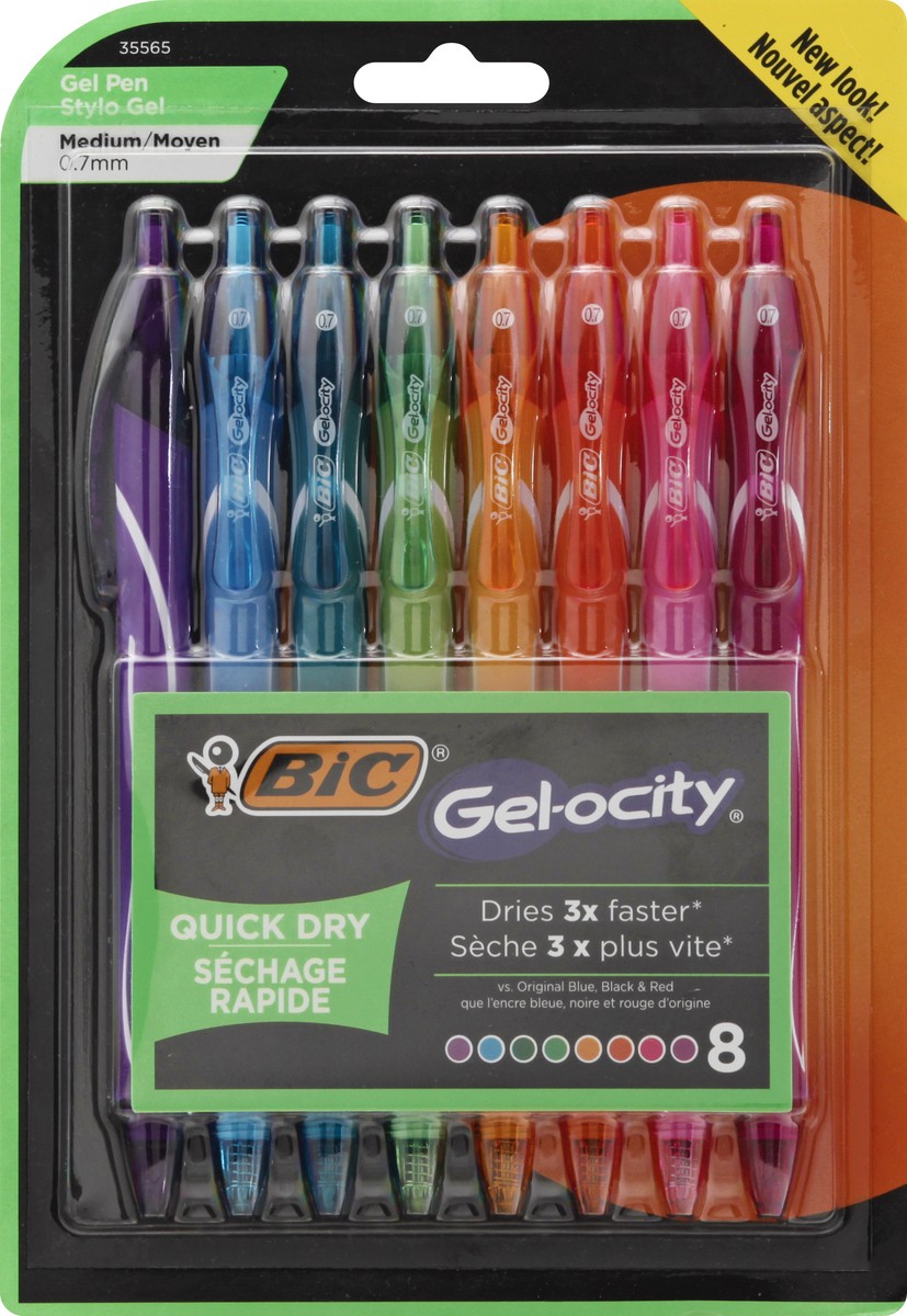 slide 8 of 9, BIC Gel-ocity Quick Dry Fashion Assorted Color Pens, 8 ct