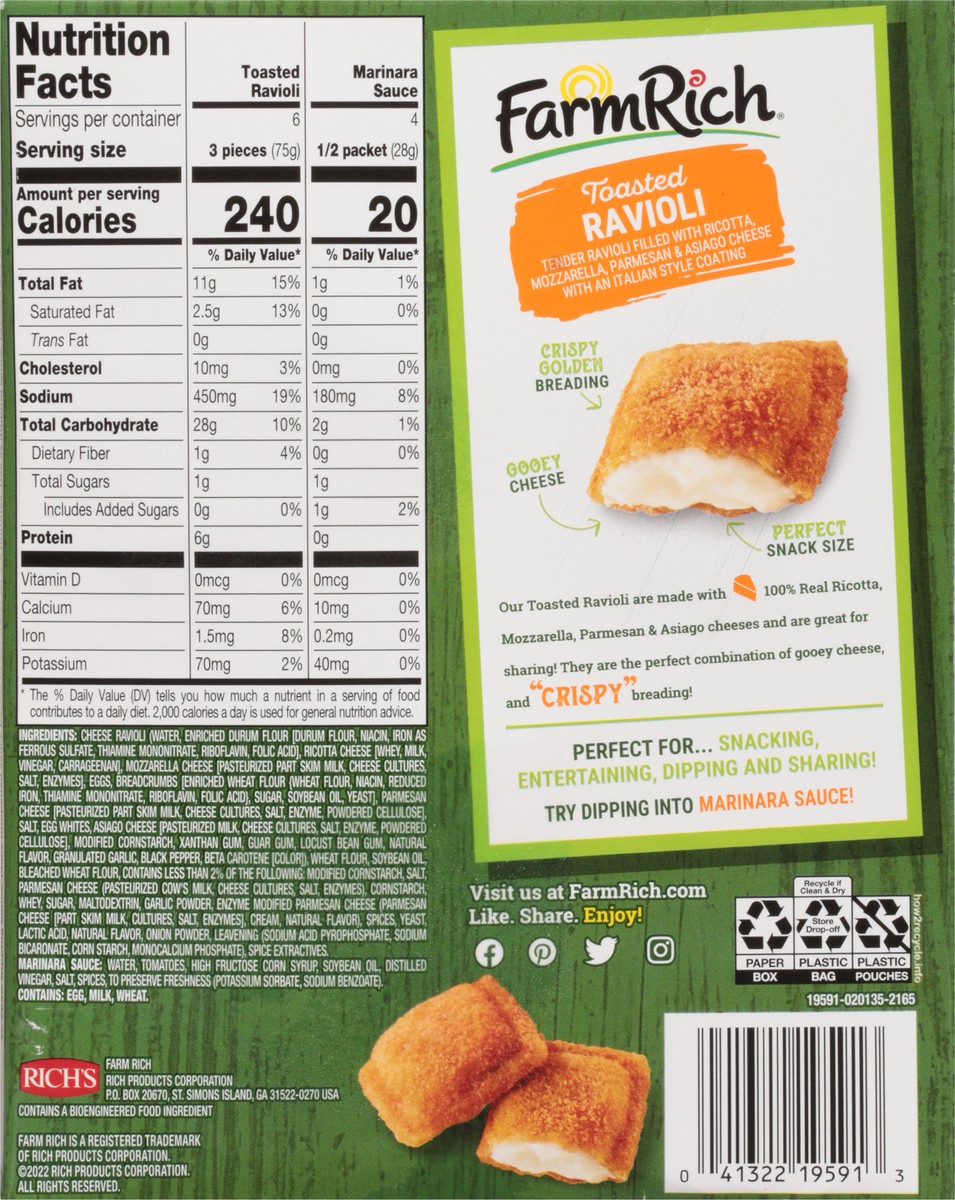 slide 4 of 12, Farm Rich Toasted Ravioli 20 oz, 20 oz