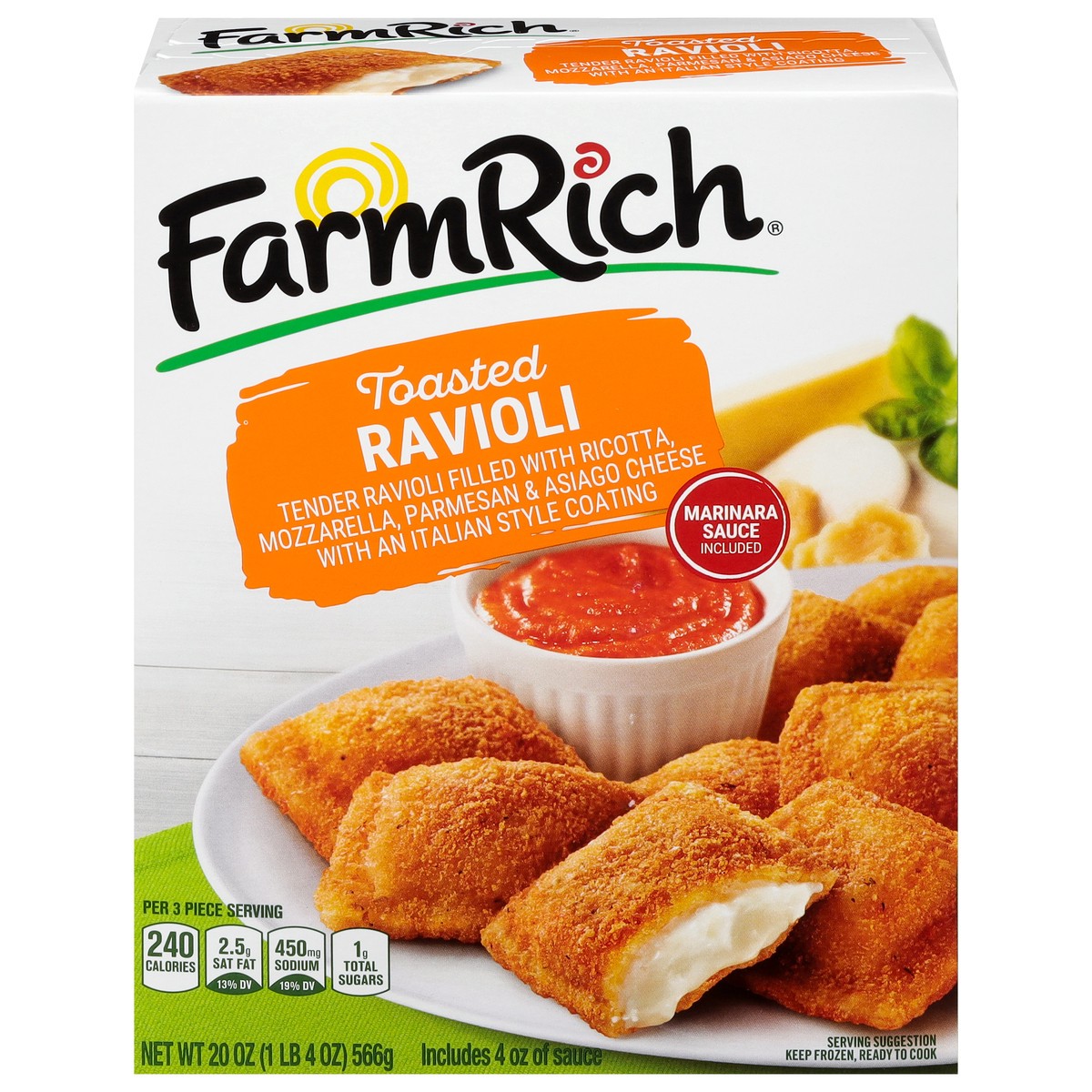 slide 1 of 12, Farm Rich Toasted Ravioli 20 oz, 20 oz