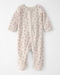 Baby Girl Organic Cotton Sleep & Play Pajama in Strawberry Print 6M
