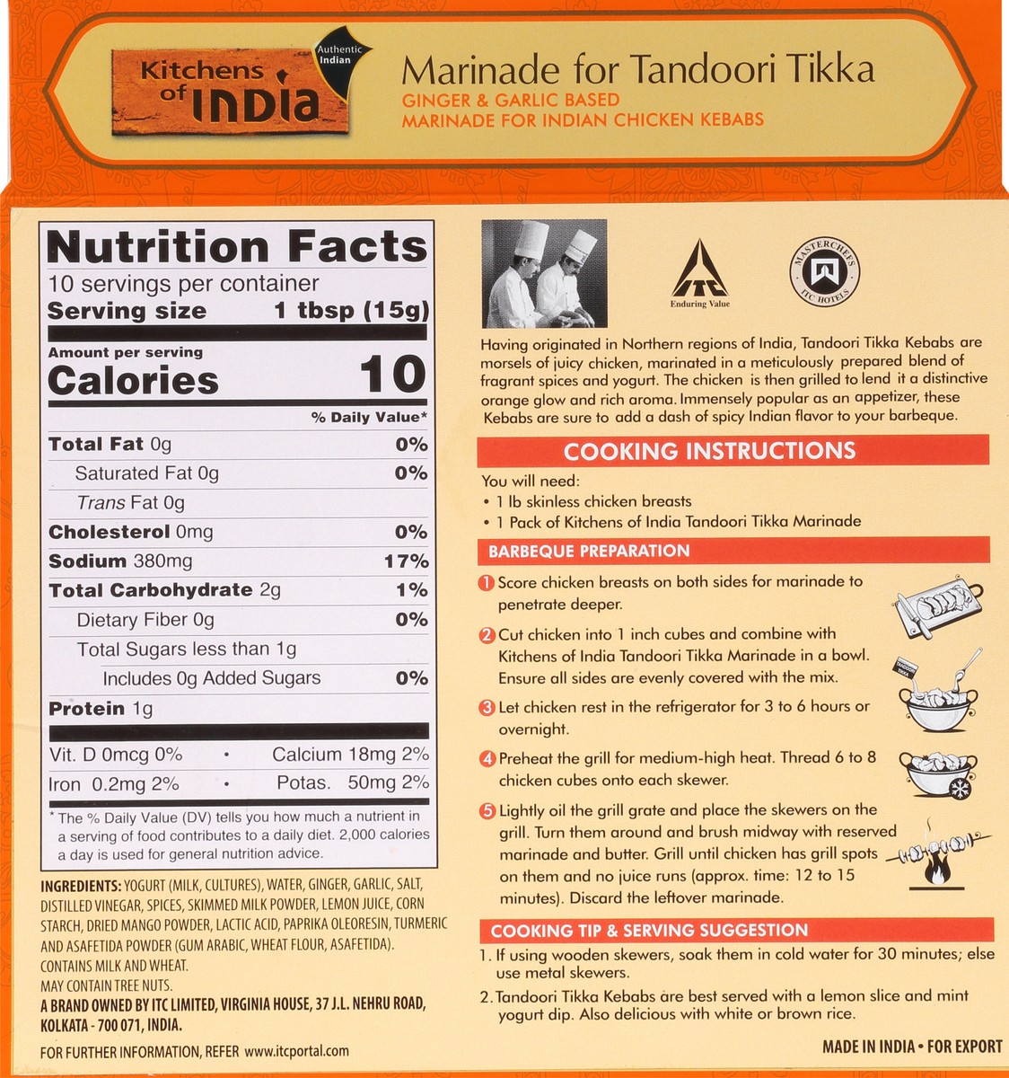 slide 10 of 14, Kitchens of India Medium Marinade for Tandoori Tikka 5.3 oz, 5.3 oz