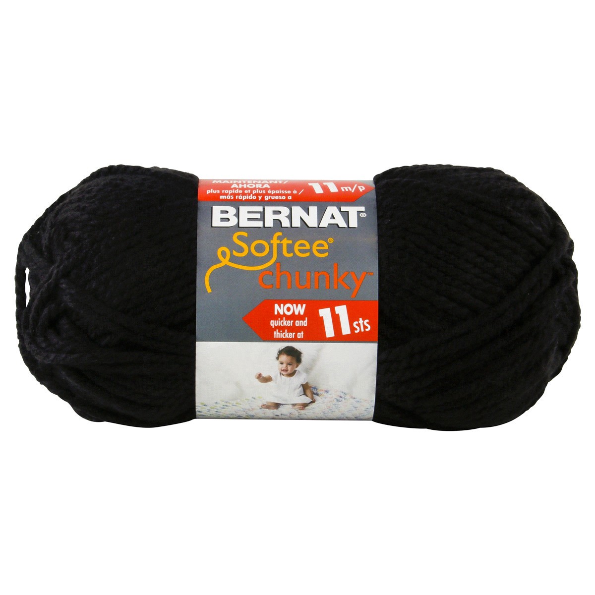 slide 1 of 13, Bernat Softee Chunky Yarn Black, 1 ct