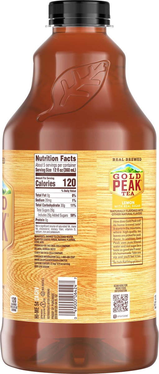 slide 6 of 7, Gold Peak Lemon Sweetened Iced Tea Drink- 64 fl oz, 64 fl oz