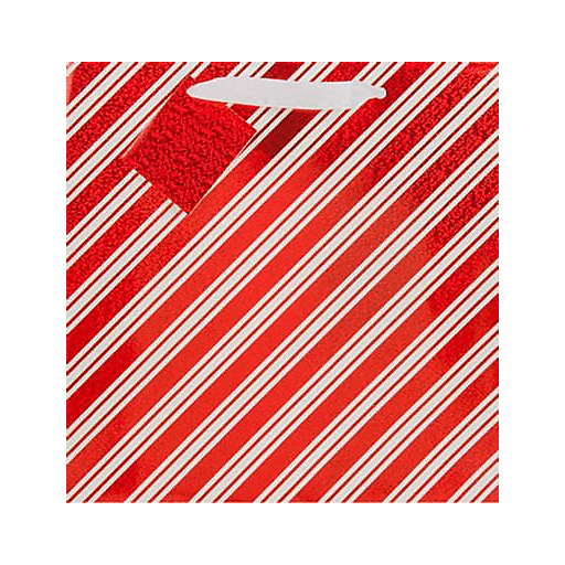 slide 1 of 1, The Gift Wrap Company Diagonal Cane Stripes Large Bag, 1 ct