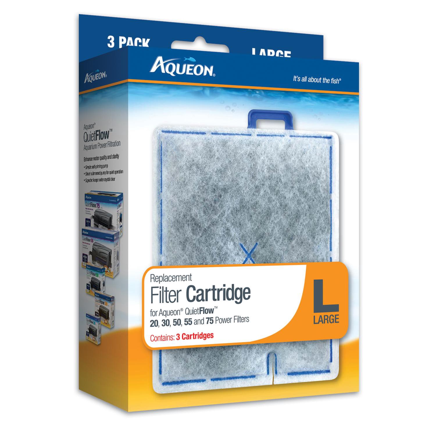 slide 1 of 9, Aqueon Replacement Filter Cartridges Large - 3 pack, 3 ct; LG