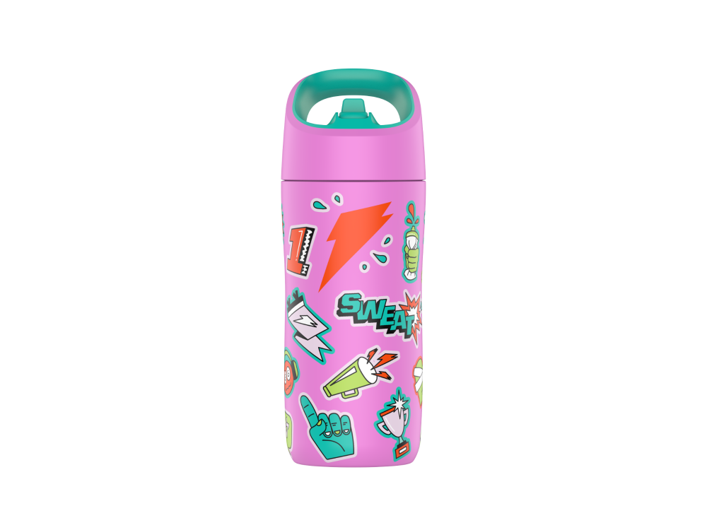 slide 1 of 1, Gatorade Kids Thermal Bottle With Stickers - Pink, 12 oz